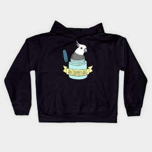 antidepressant grey cockatiel Kids Hoodie